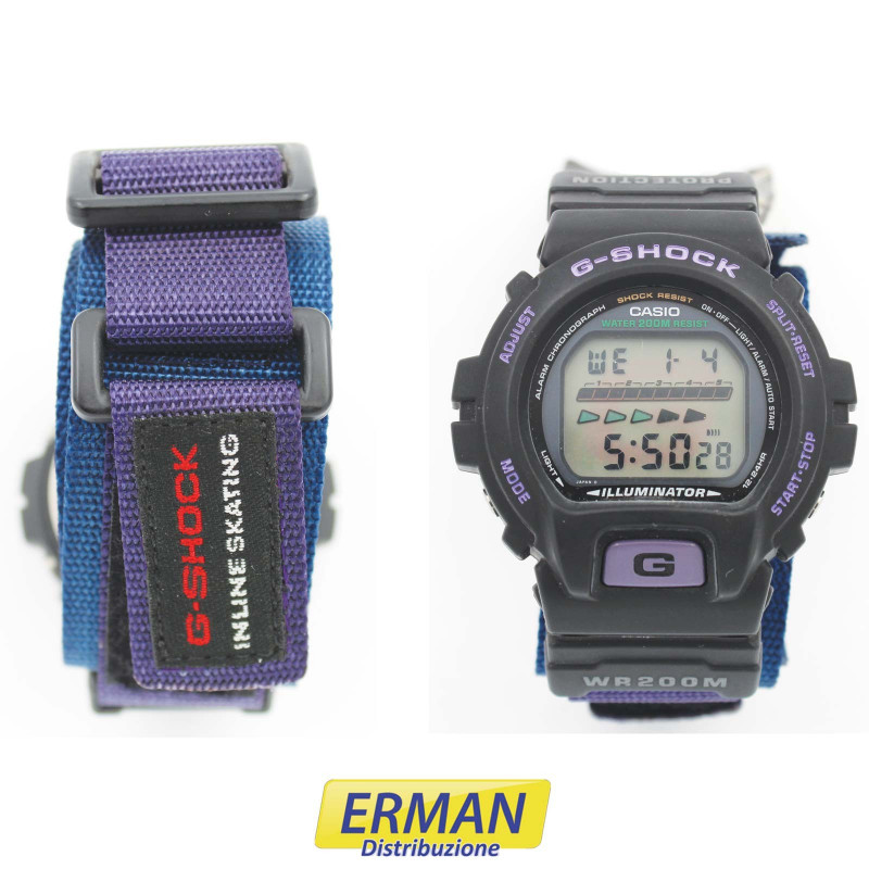 Orologio Casio DW-6600 - 1199 vintage color VIOLA cinturino in tessuto a strappo Orologio Casio DW-6600 - 1199 vintage color VIOLA cinturino in tessuto a strappo